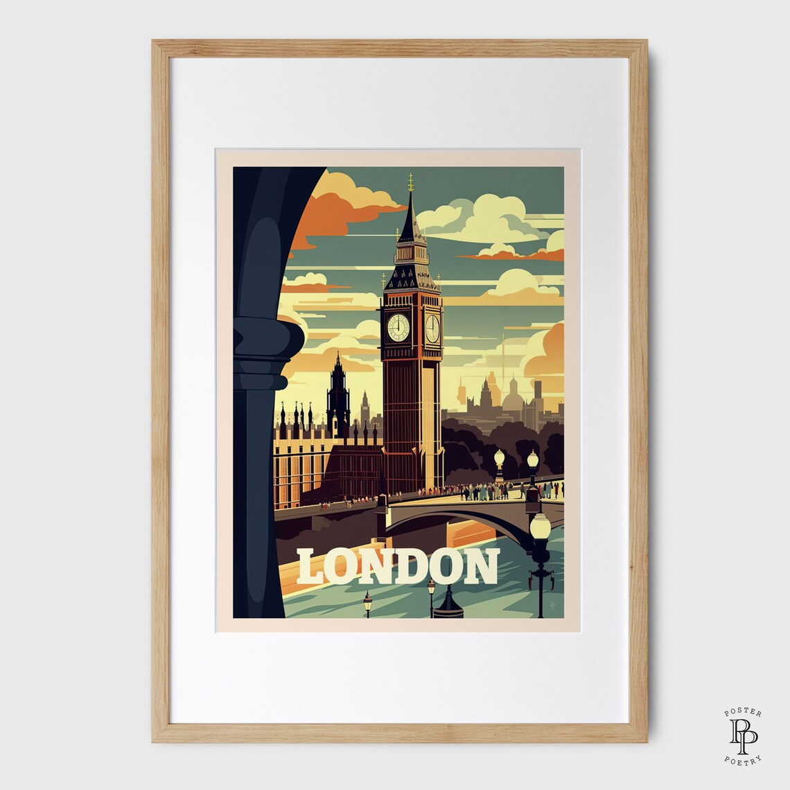 London Big Ben Travel Poster, Gallery Wall Decor - Image 2