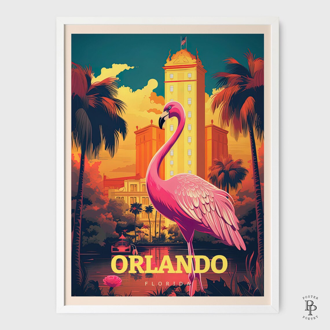 Orlando Travel Poster, Florida City Illustration - Image 2