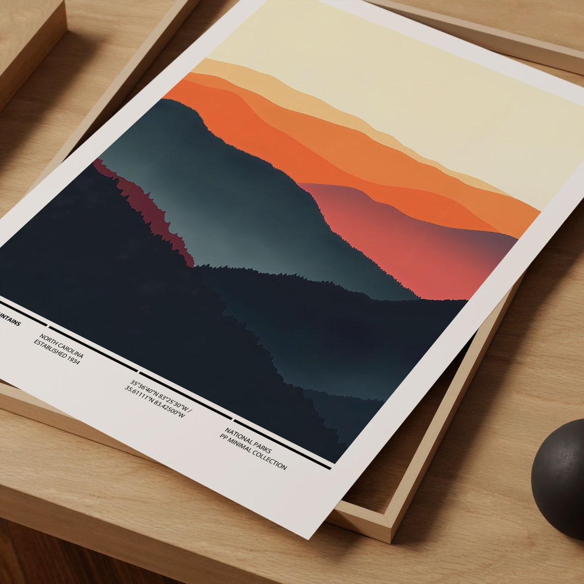 Great Smoky Mountains National Park Layered Sunset Ridges Wall Print - Image 4