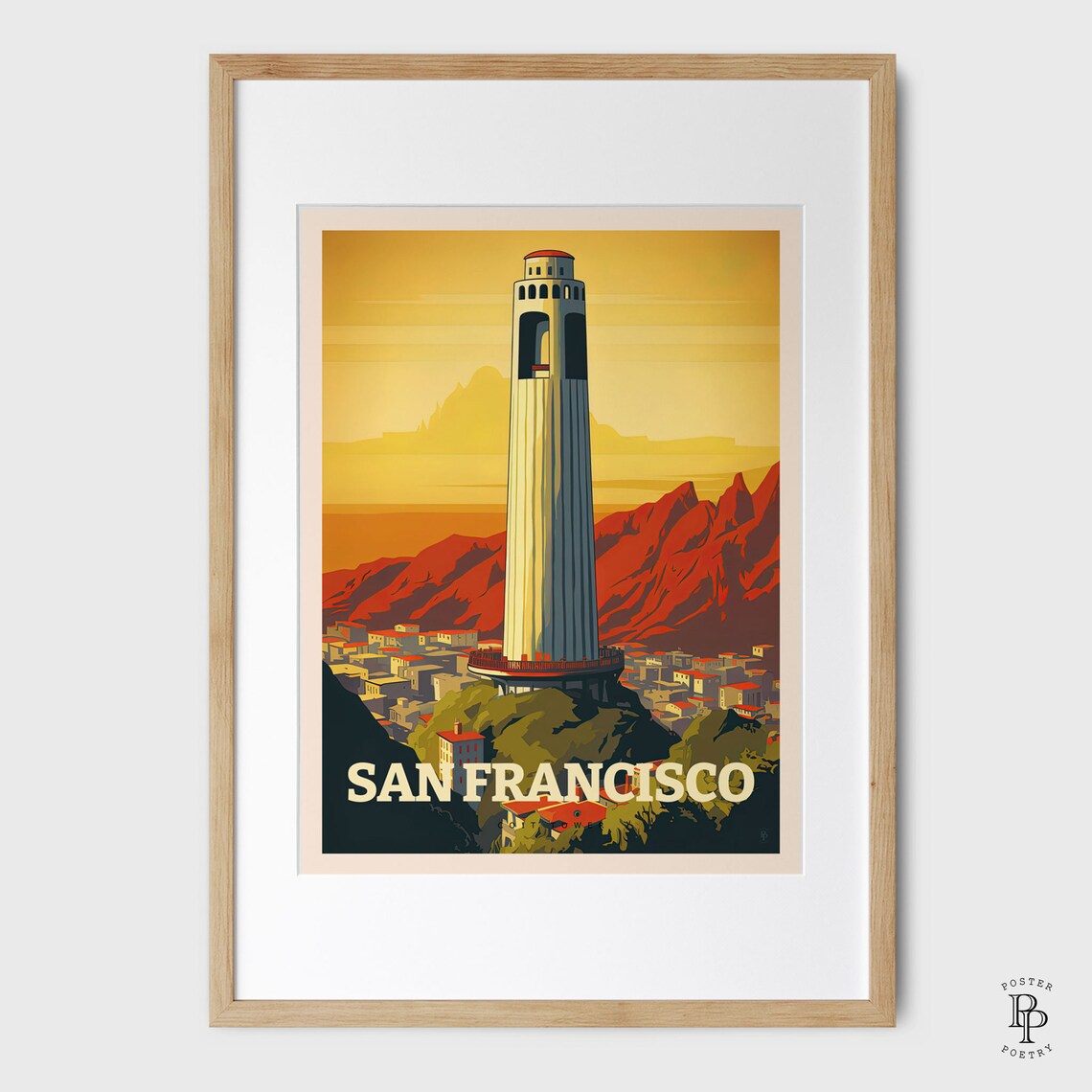 Coit Tower San Francisco Travel Poster, City View - Image 2