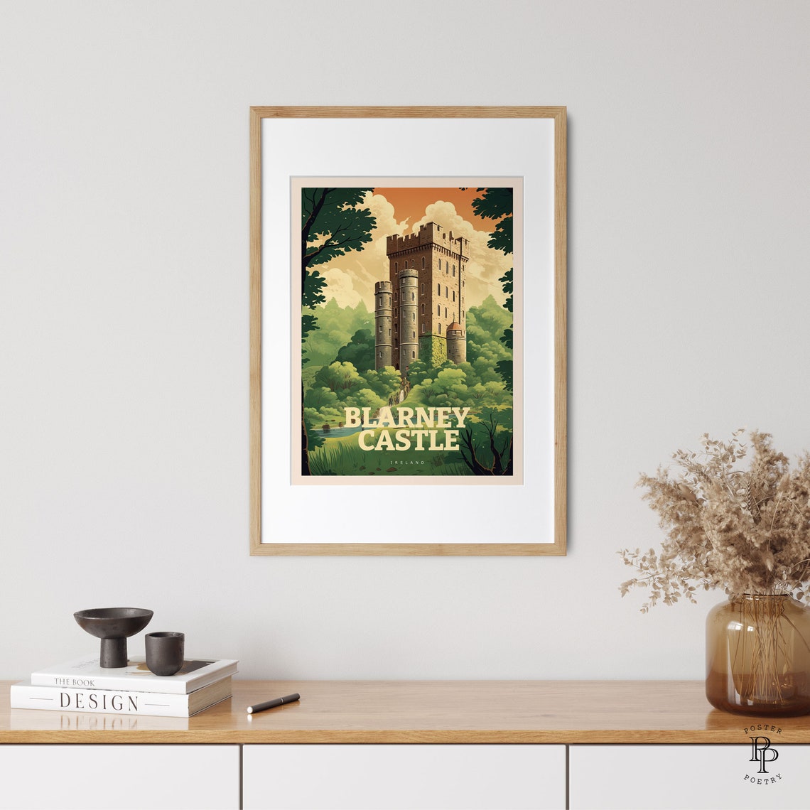 Blarney Castle Ireland Medieval Tower Forest Vintage Travel Poster - Image 3
