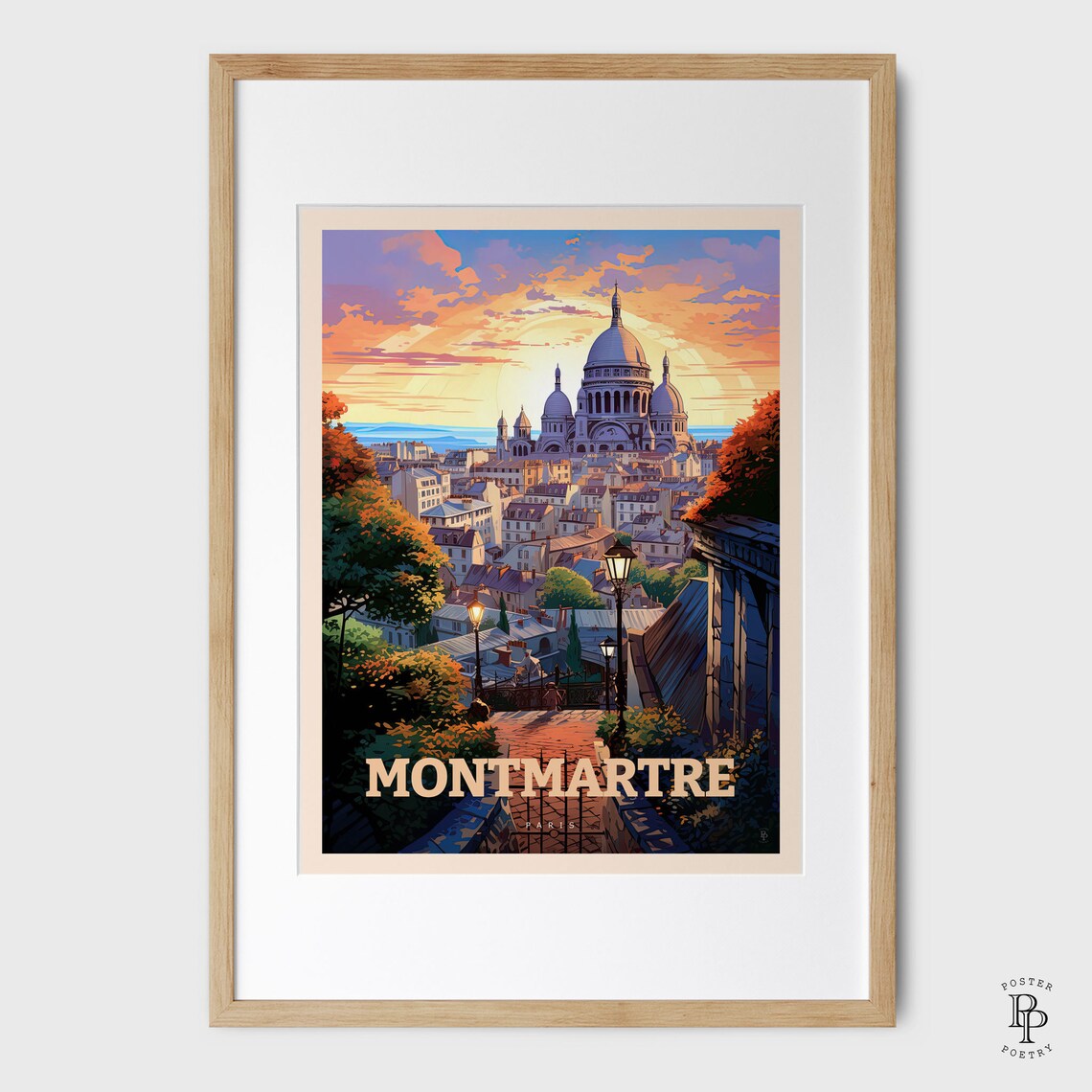 Montmartre Paris Vintage Travel Poster Art Print - Image 2