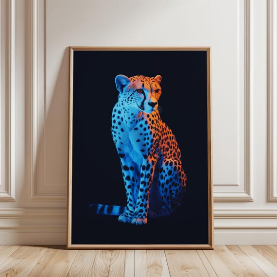 Cheetah Poster Print Wall Art Trendy Preppy Animal Artwork Stylist