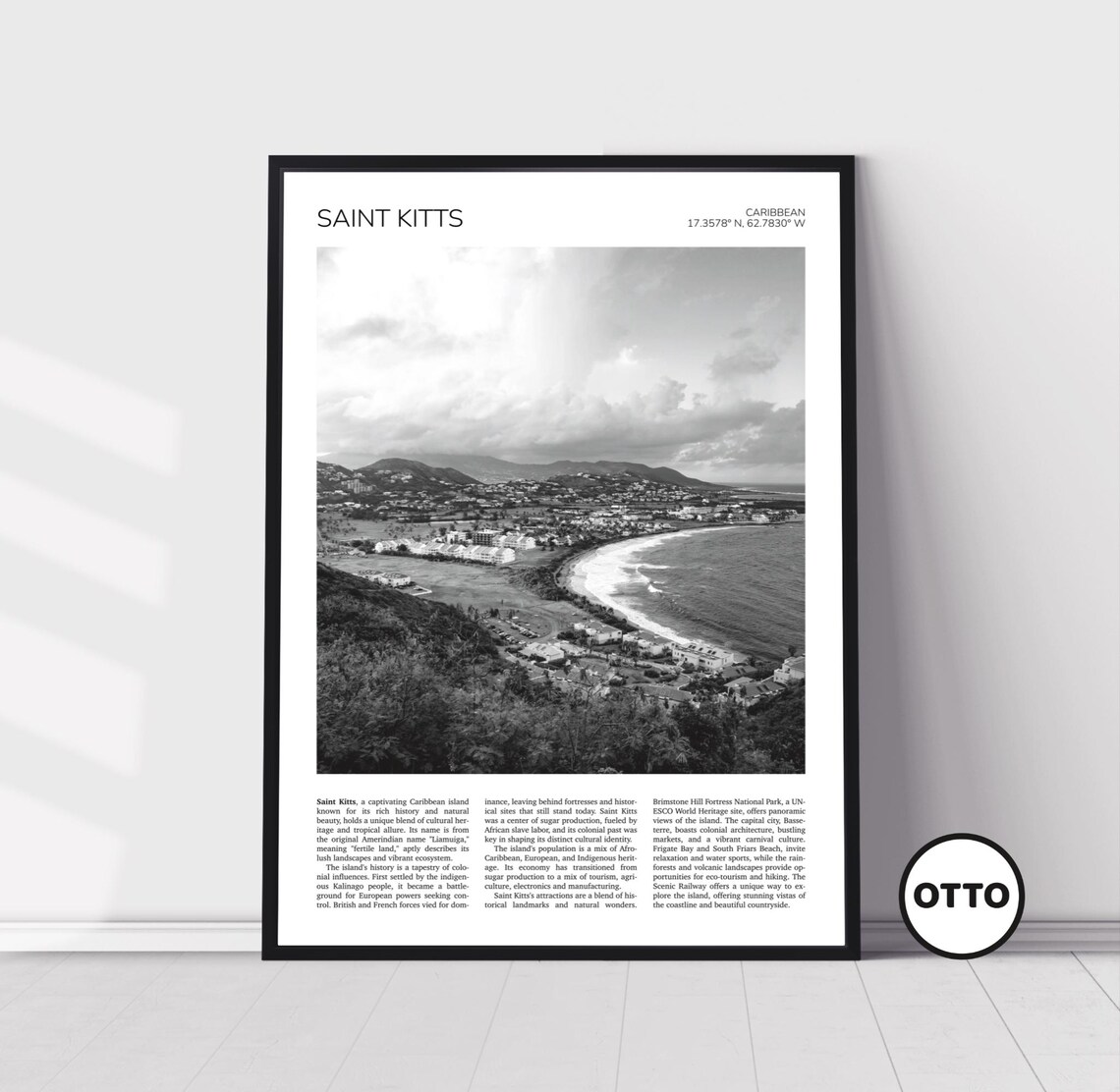 Saint Kitts Travel Poster, West Indies Landscape