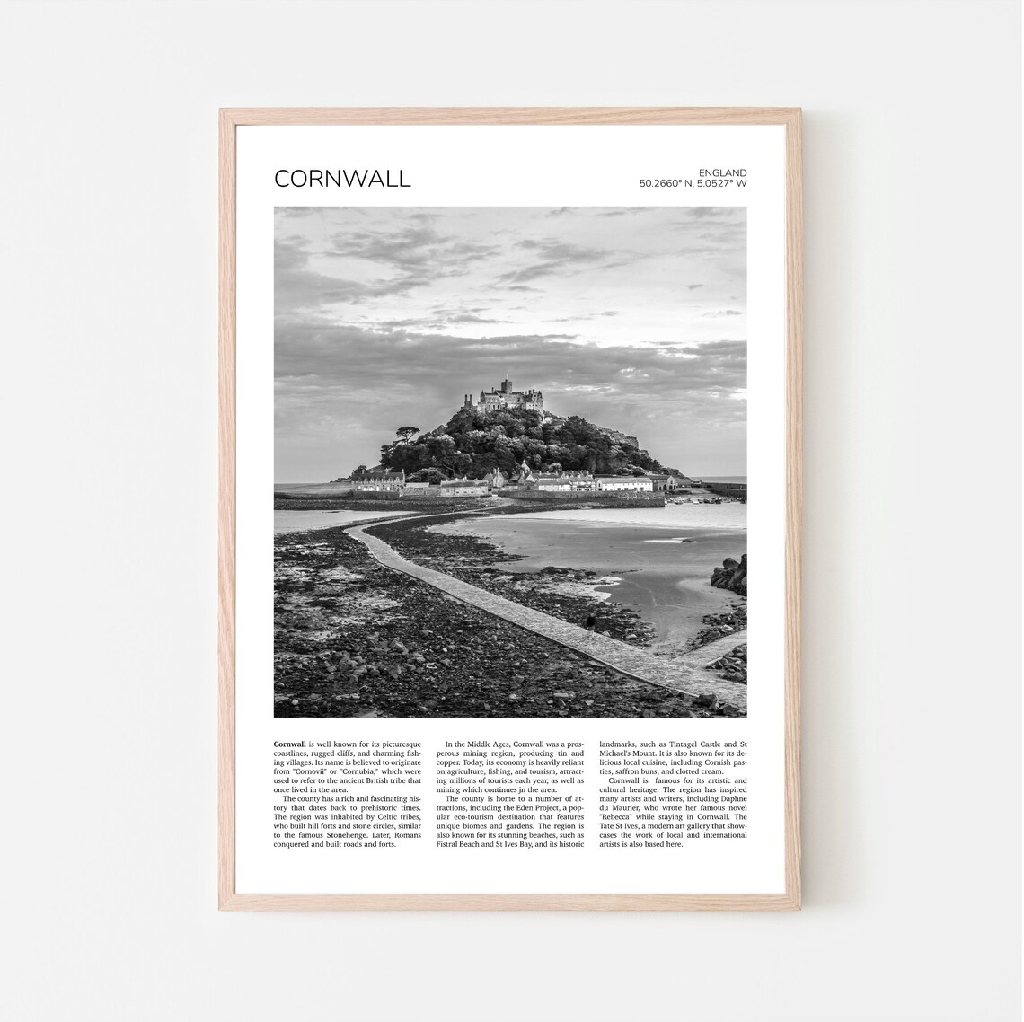 St Michael's Mount Cornwall Travel Poster, England