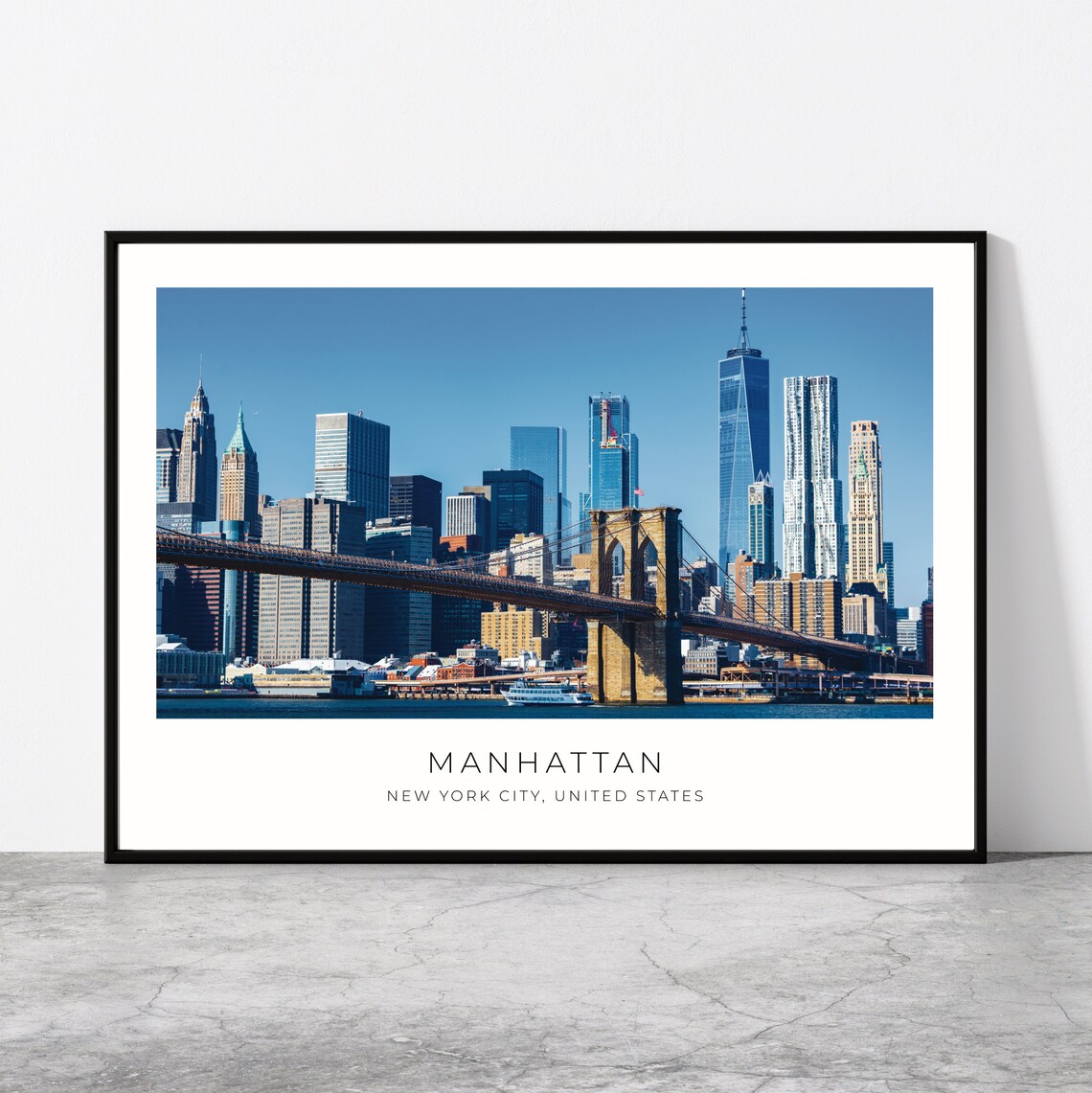 Manhattan Travel Poster, New York City Cityscape