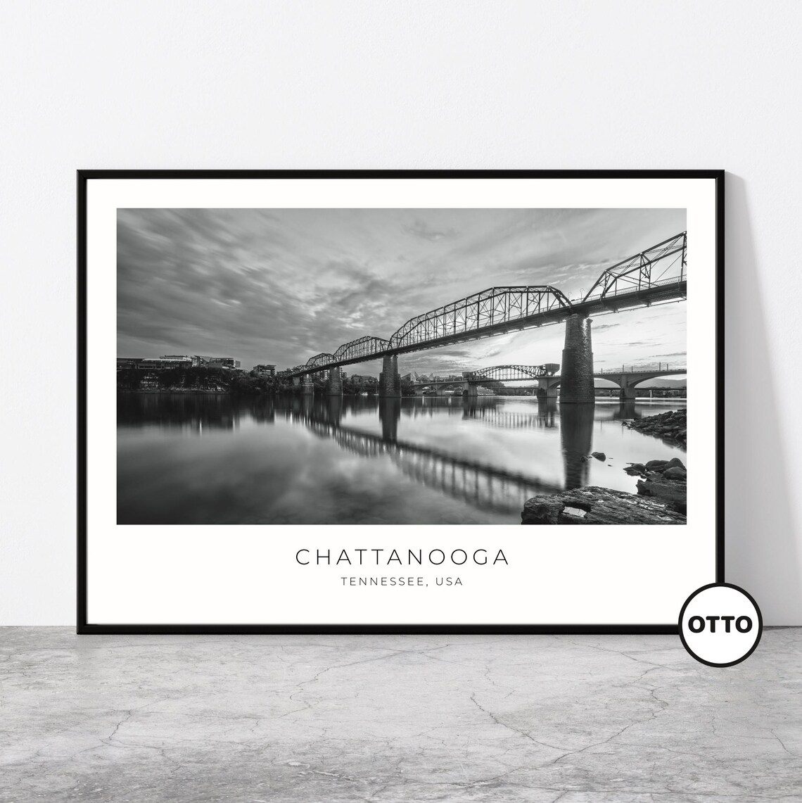 Chattanooga Walnut Street Bridge Travel Poster, Tennessee