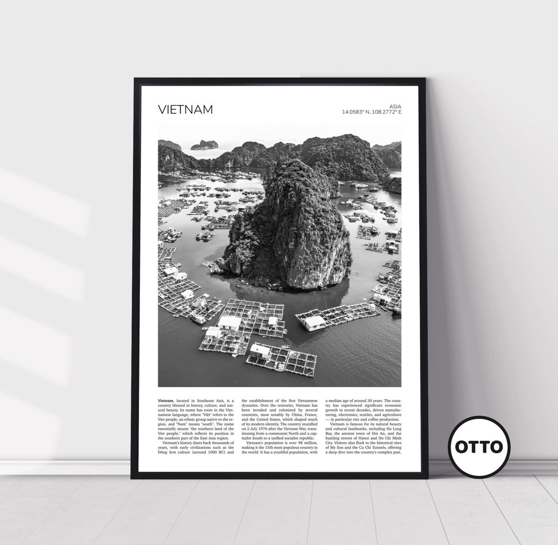 Vietnam Wall Art Vietnam Artful Travel Poster Print Photo Floating Fishing Village And Rock Island Lan Ha Bay Southeast Asia