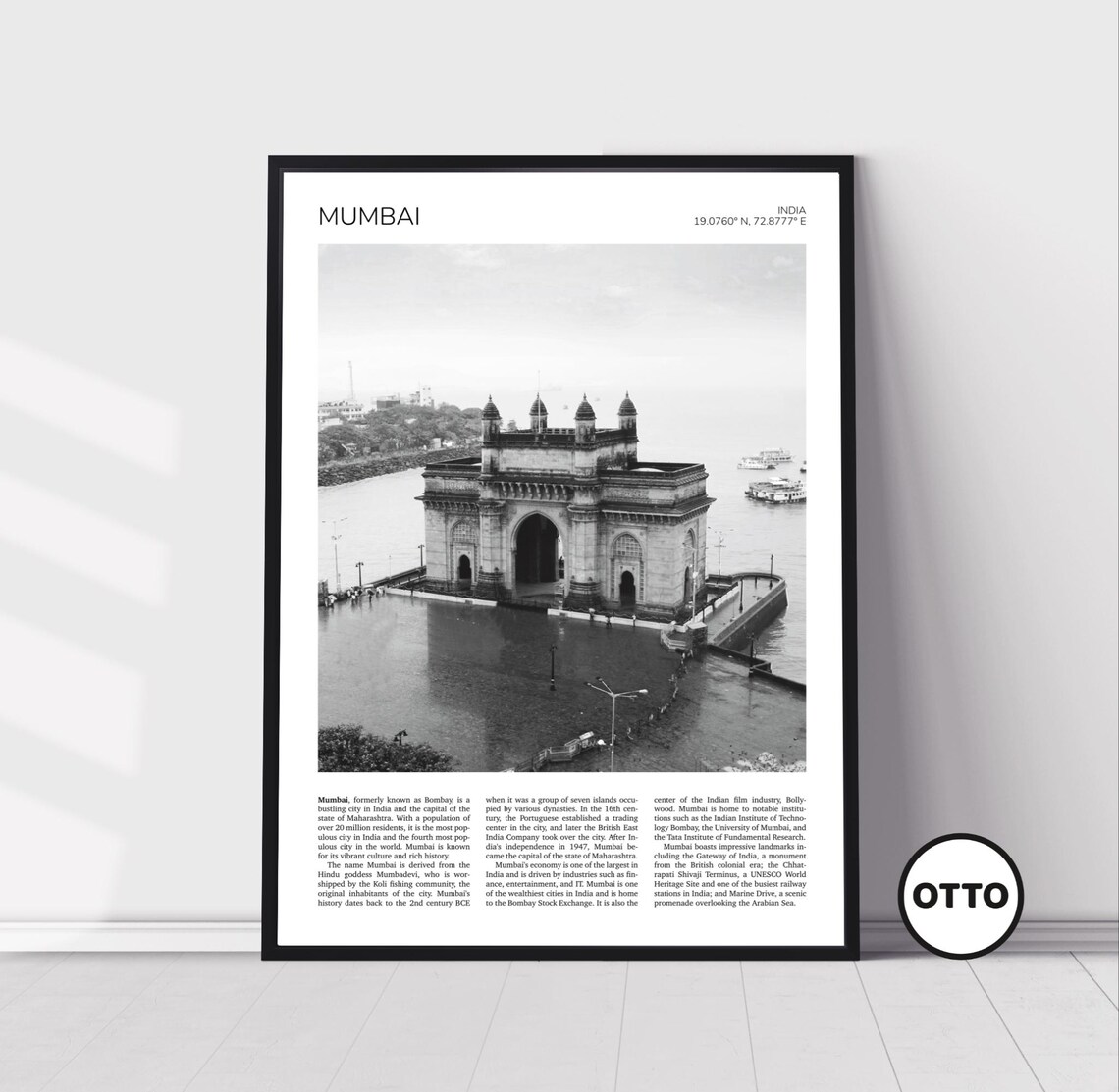 Gateway Of India Mumbai Aerial Cityscape Travel Poster