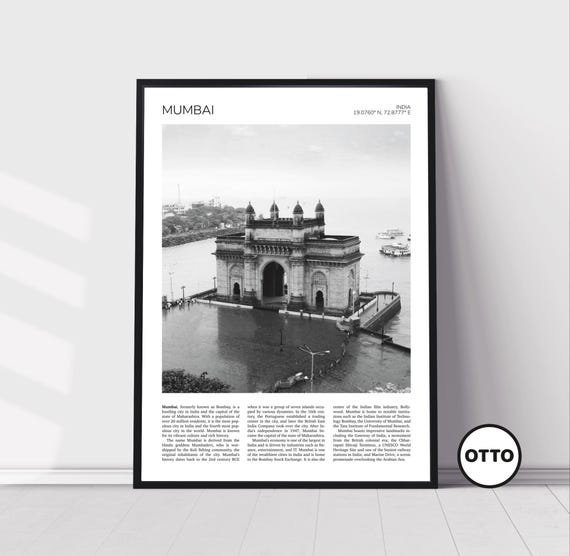 Gateway Of India Mumbai Aerial Cityscape Travel Poster