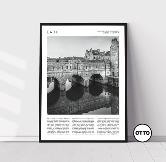 Bath Wall Art Pulteney Bridge Bath Artful Travel Poster Print Photo Somerset Southwest England Uk