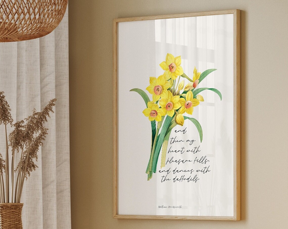William Wordsworth Daffodils Poem, Spring Art Print