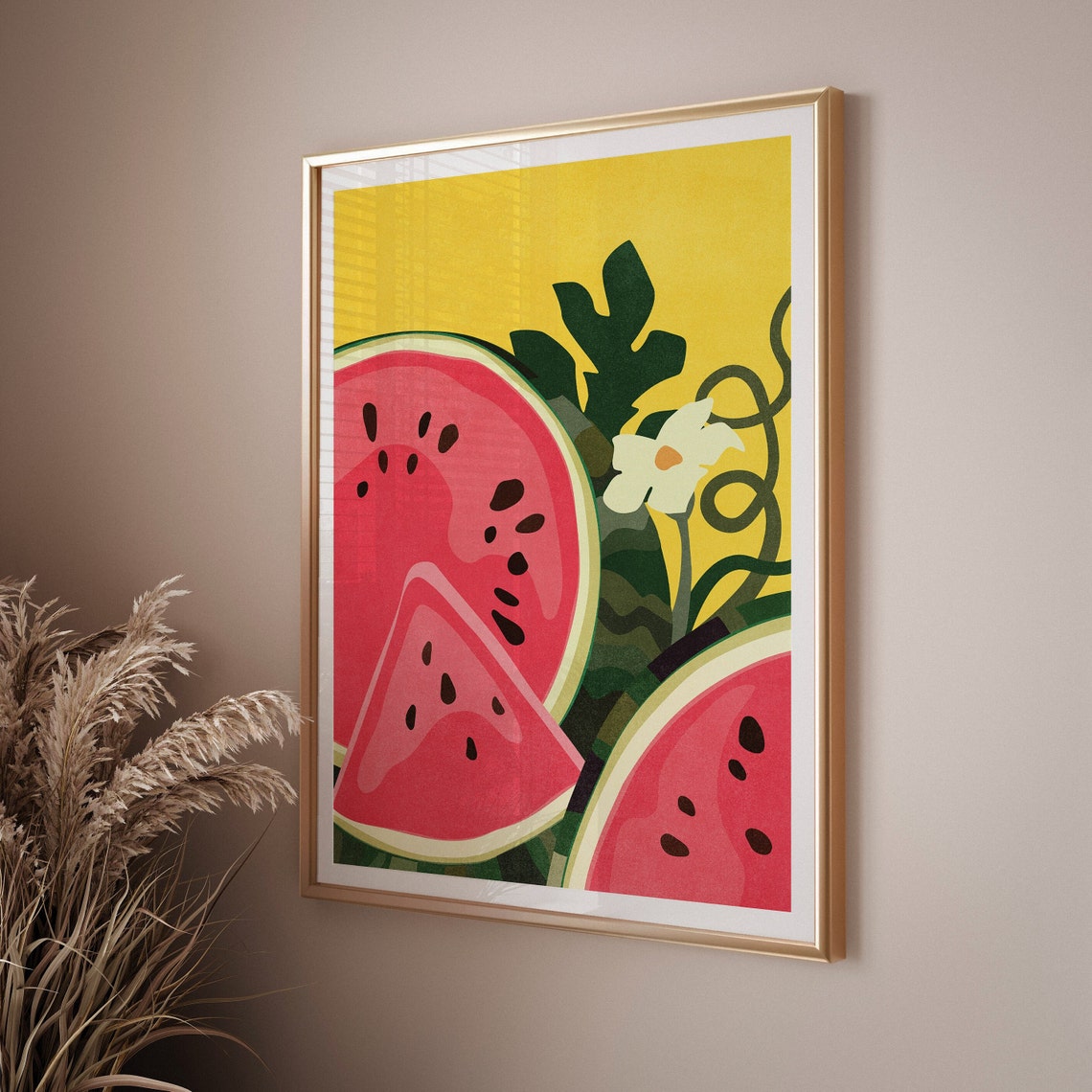 Colorful Watermelon Slices Tropical Summer Fruit Illustration Poster - Image 2