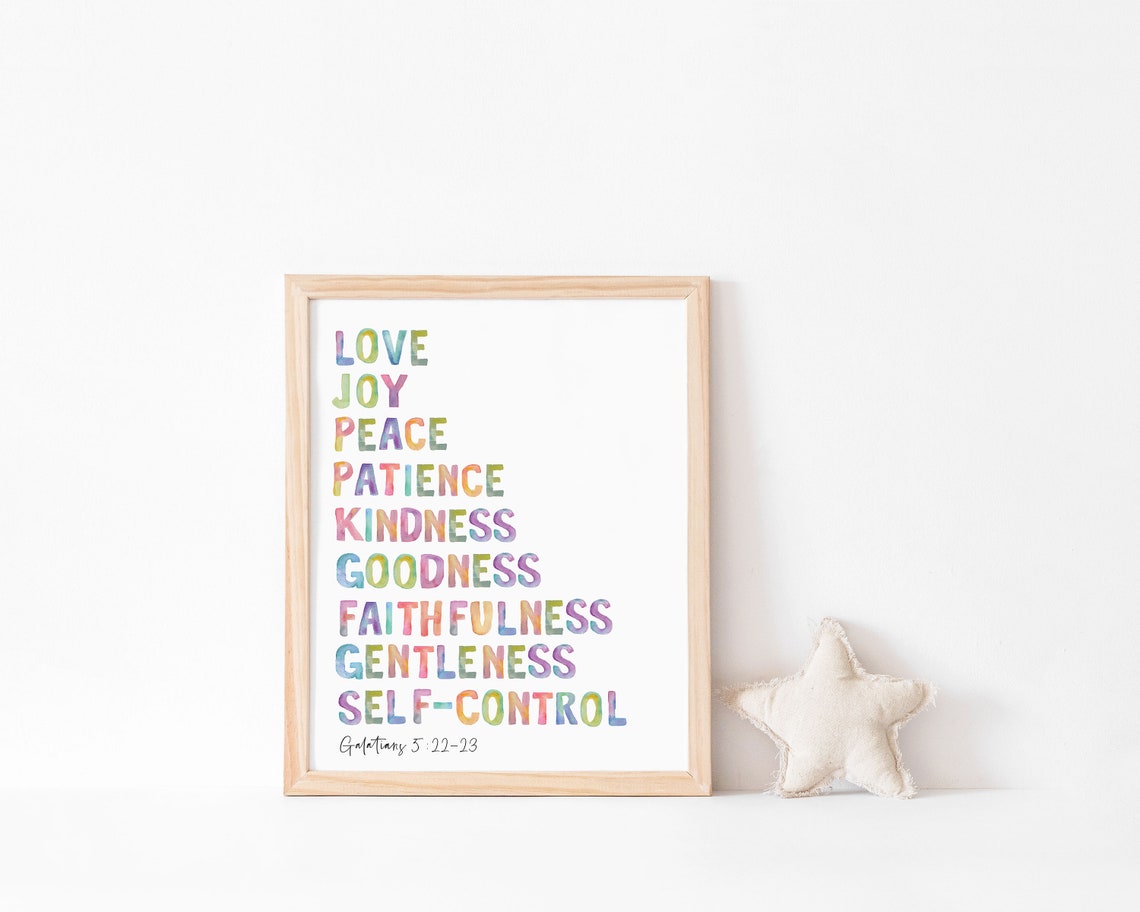 Fruit Of The Spirit Bible Verse Art Print - Image 2