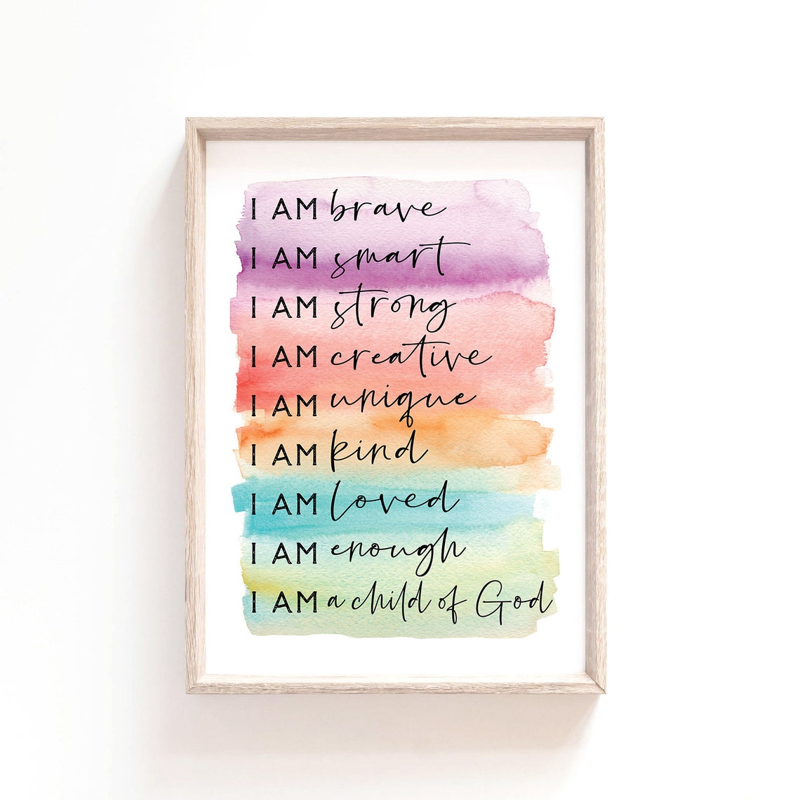 I Am Brave, Child Of God Kids Nursery Scripture Print