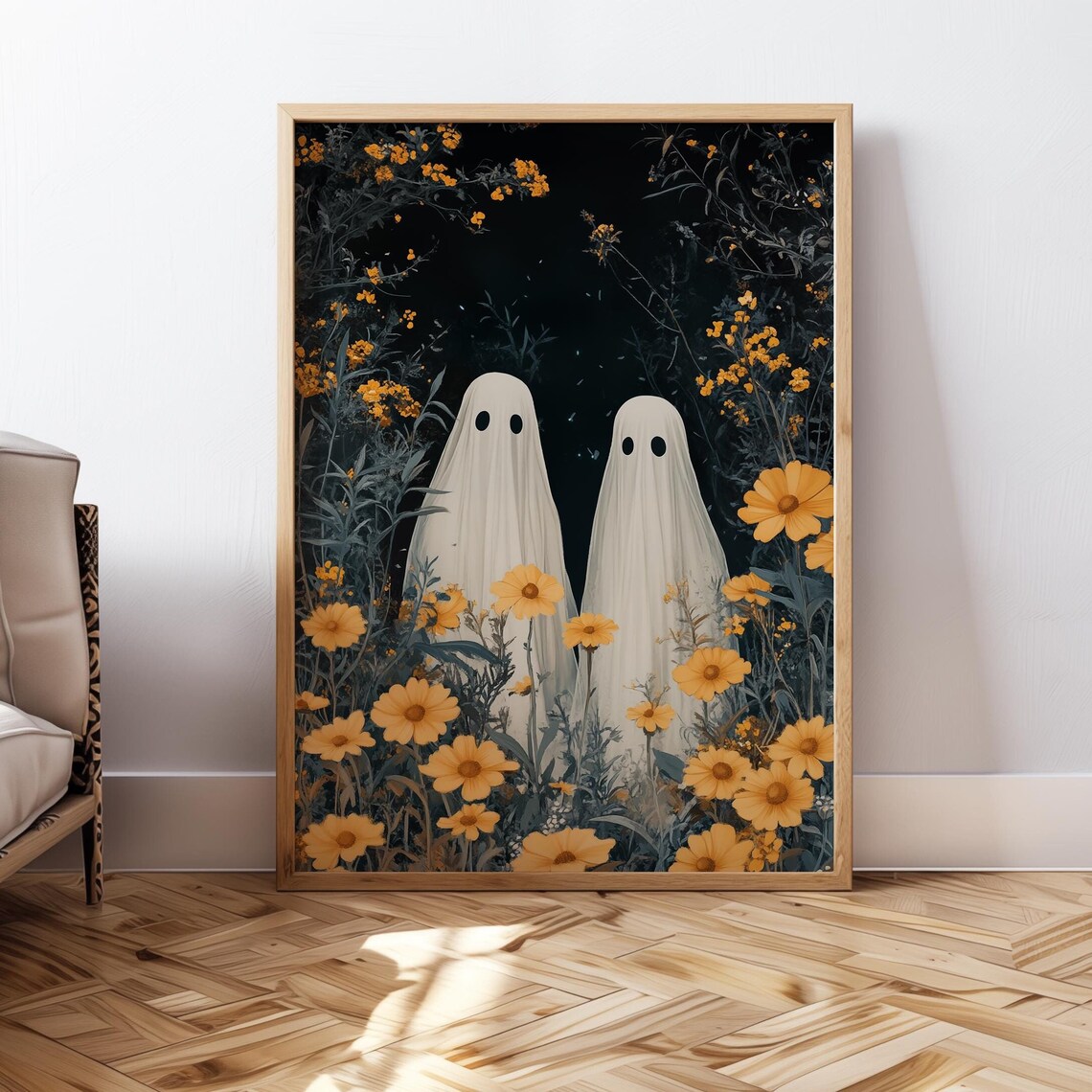 Halloween Ghost, Dark Academia Art Print
