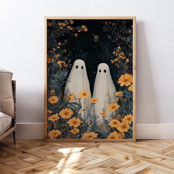 Halloween Ghost, Dark Academia Art Print
