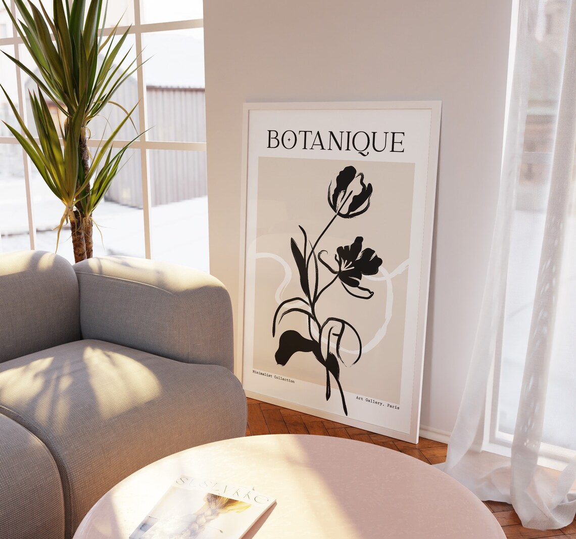 Botanique Black Tulip Ink French Botanical Paris Gallery Art Print - Image 2