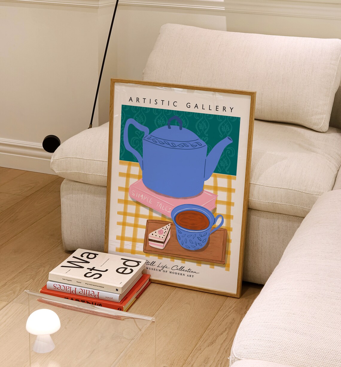 Blue Teapot Tea Cup Still Life Cozy Kitchen Art Gallery Poster - Image 4