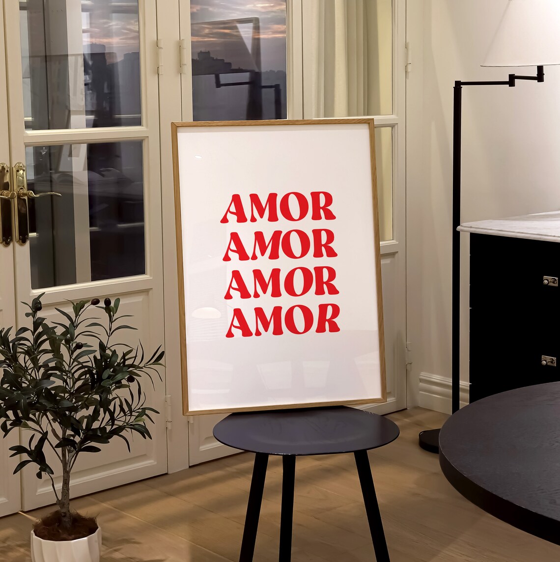 Amor Love Red Typography Minimalist Spanish Home Decor Poster - Image 4