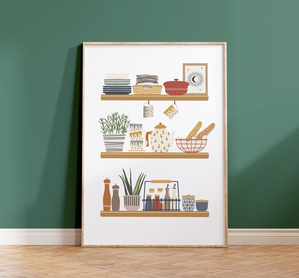 Kitchen Wall Art Poster, Modern Kitchen Decor