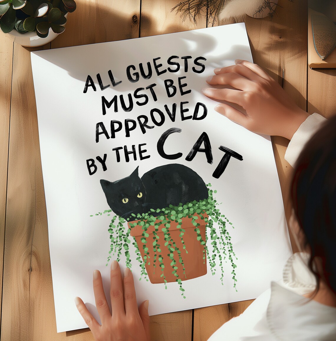 All Guests Must Be Approved By The Cat Poster - Image 4