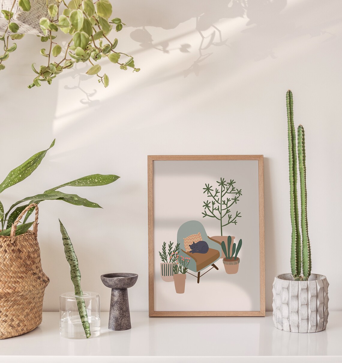Cat Plant Illustration Botanical Wall Art Print - Image 4