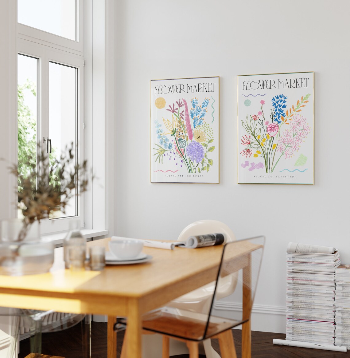 Flower Market Colorful Floral Exhibition Botanical Bouquet Art Poster - Image 2