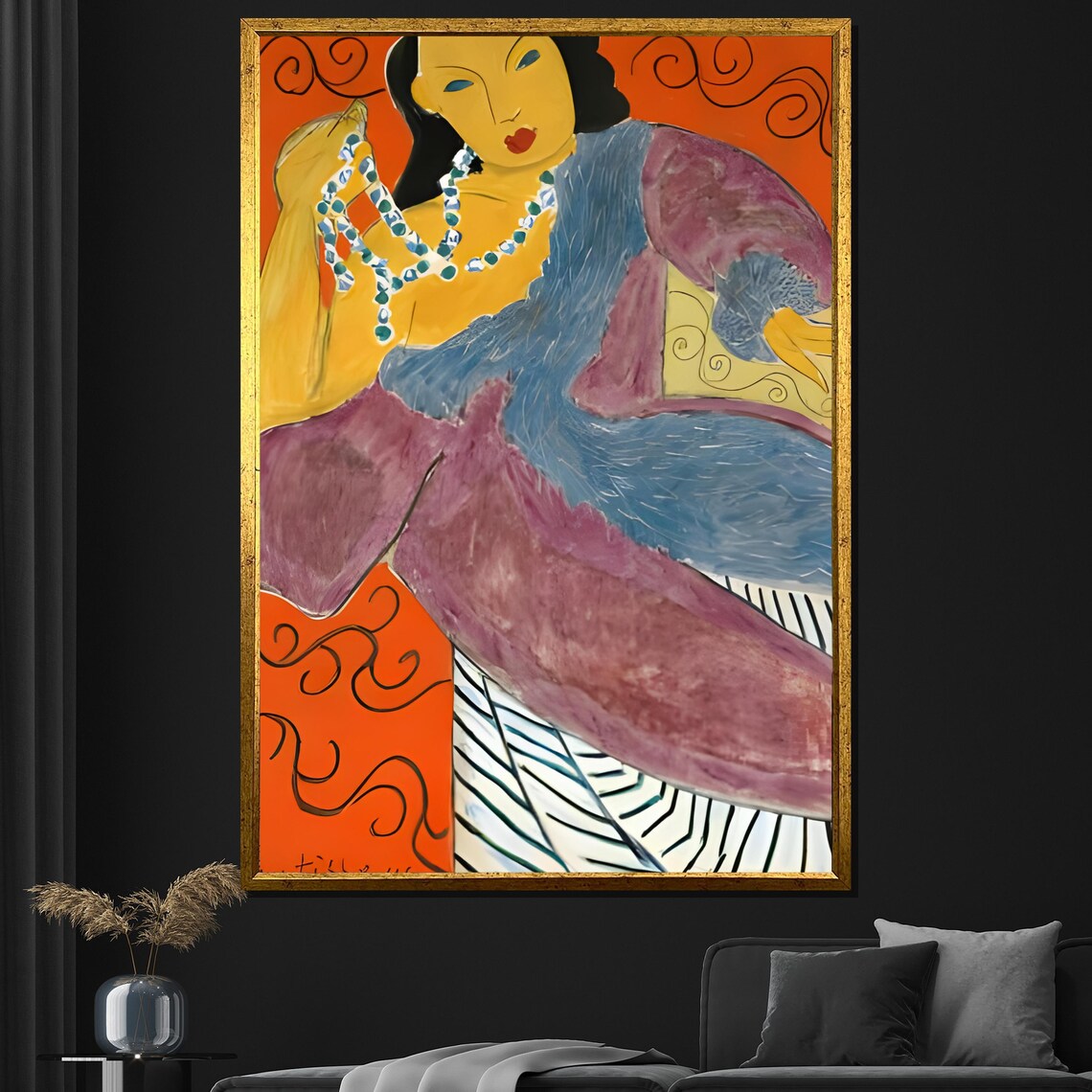 Henri Matisse Woman With A Necklace Bold Portrait Purple Shawl Poster