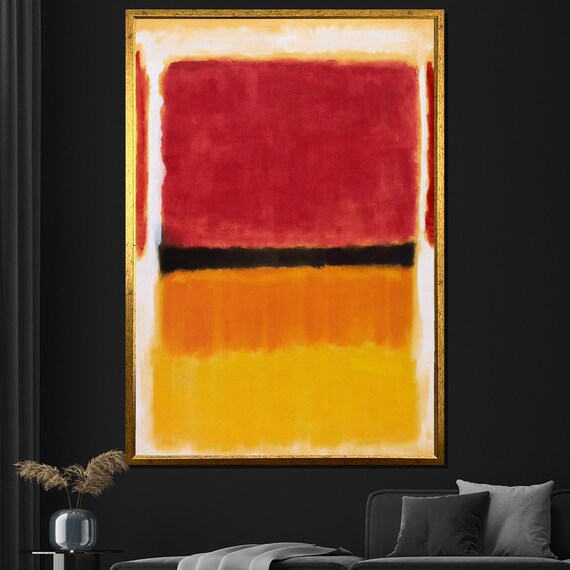 Mark Rothko Painting Red Black And Orange Abstract Art Modern Wall Decor Mid Century Gift Large Artwork