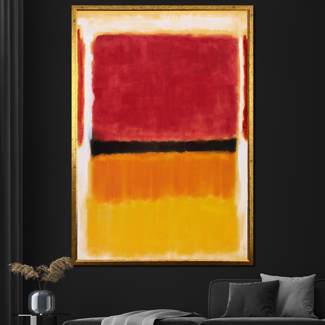 Mark Rothko Painting Red Black And Orange Abstract Art Modern Wall Decor Mid Century Gift Large Artwork