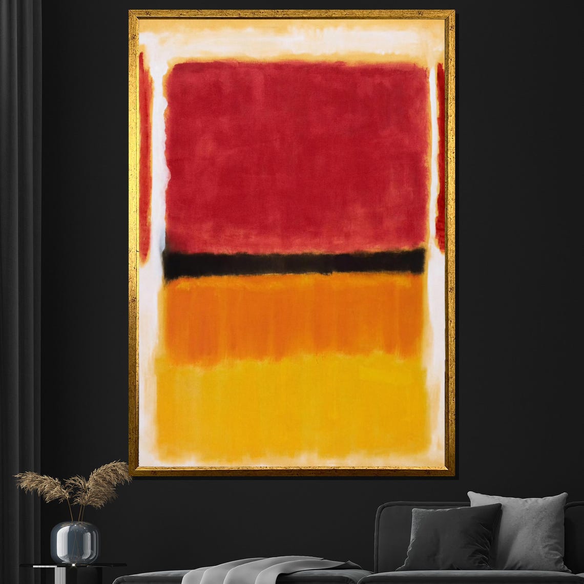 Mark Rothko Style Red Black And Orange Glowing Sunset Abstract Poster