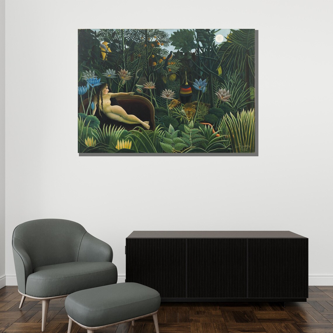 Henri Rousseau The Dream Jungle Night Nude Lions Moonlit Poster - Image 2