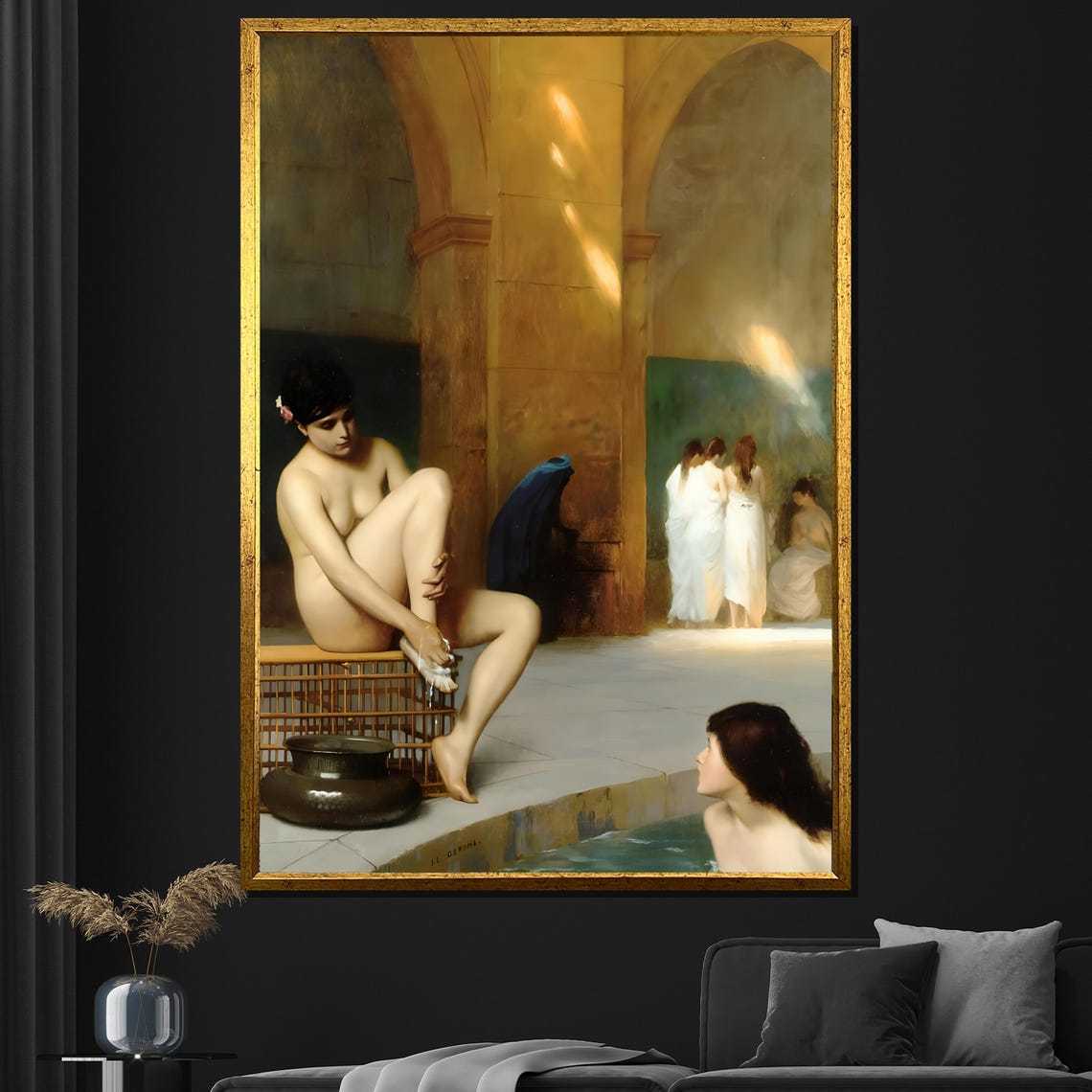 Jean Leon Gerome The Moorish Bath Bather Water Jar Bathhouse Poster