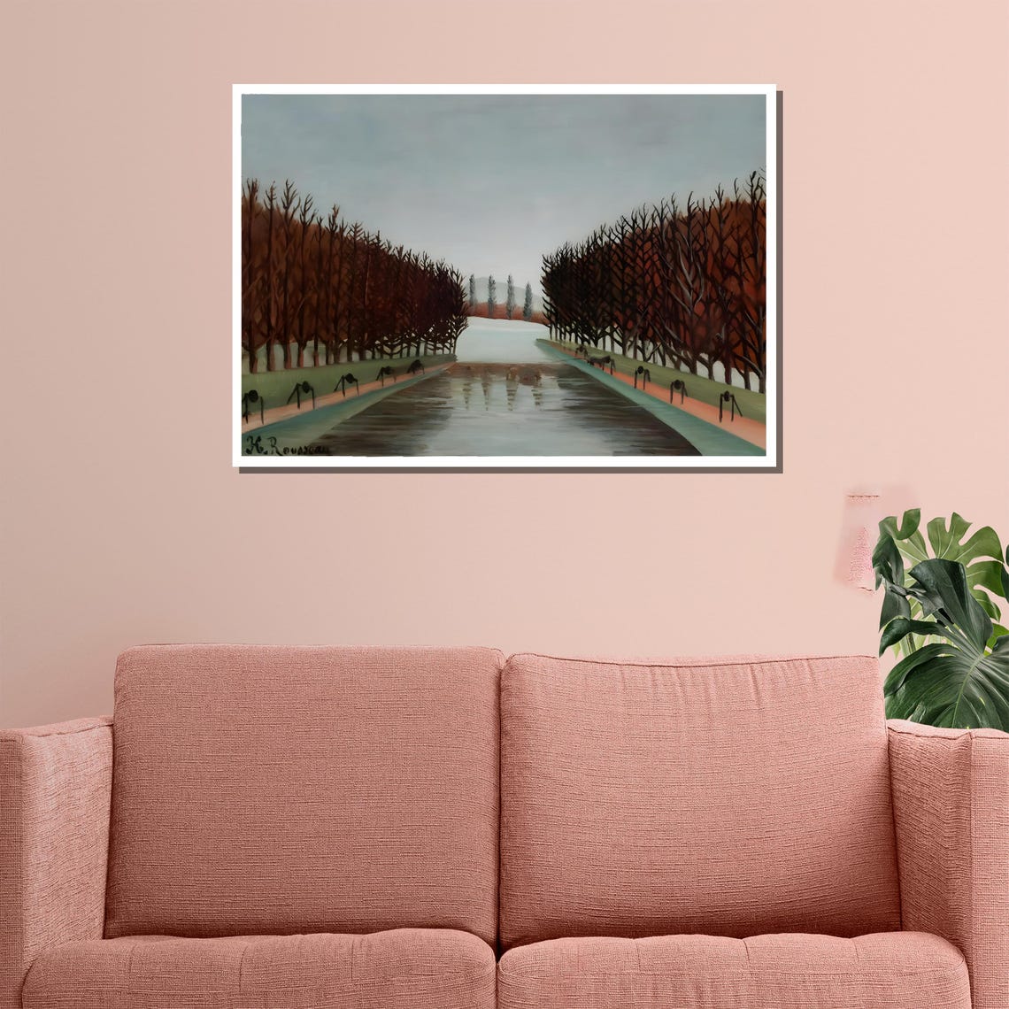 Henri Rousseau The Alley Tree Lined Canal Path Walkers Naive Poster - Image 3