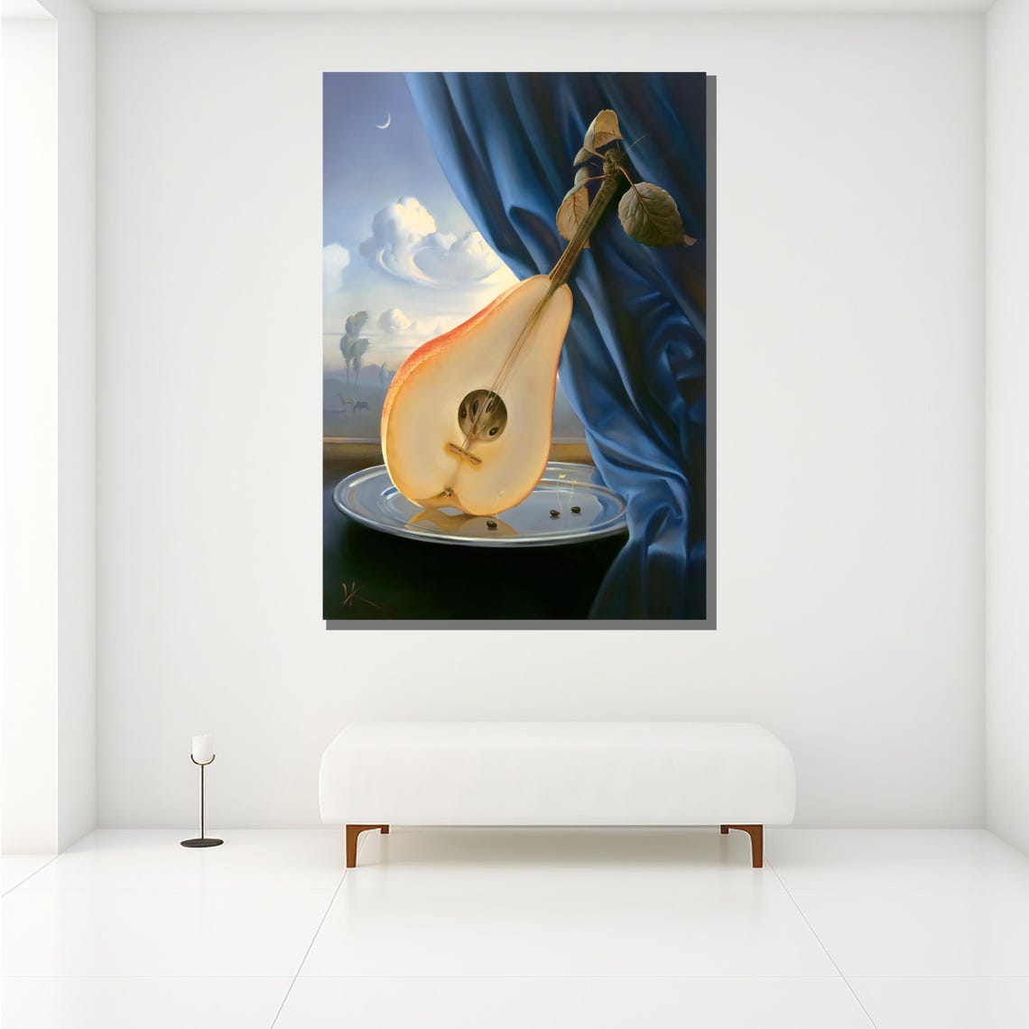 Morteza Katouzian Pear Guitar Musical Still Life Surreal Art Poster - Image 2