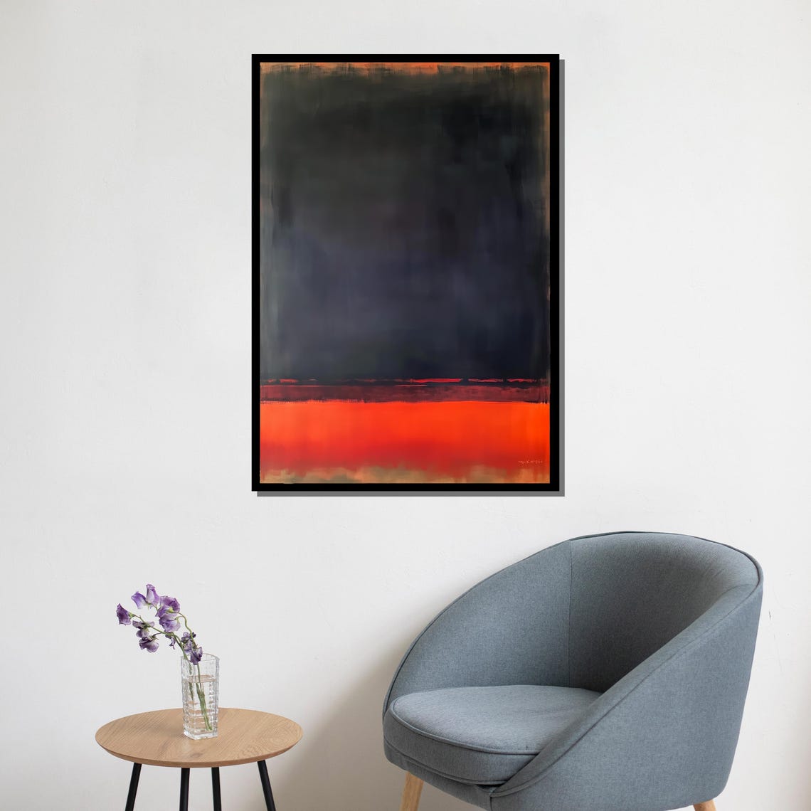 Mark Rothko Black Red Glowing Dramatic Color Field Art Print - Image 5