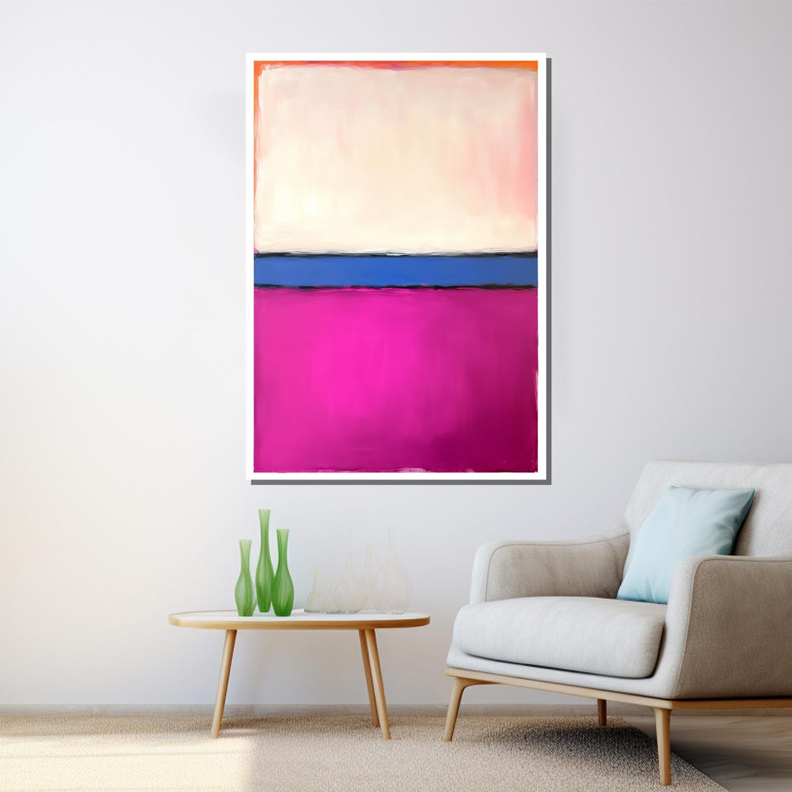Mark Rothko Style Pink Blue And Magenta Stacked Color Field Poster - Image 3