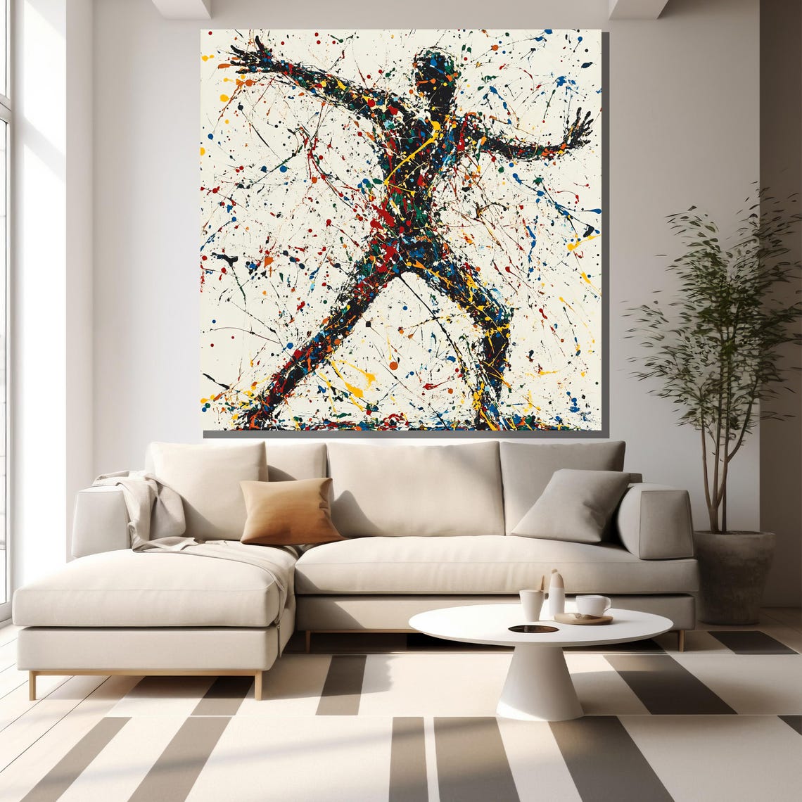 Dynamic Abstract Action Painting Modern Wall Art Unique Gift For Living Room Bold Home Decor Statement Piece - Image 2