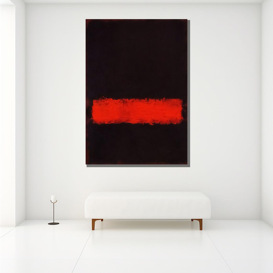 Mark Rothko Style Glowing Red Band On Black Minimalist Art Poster - Image 2