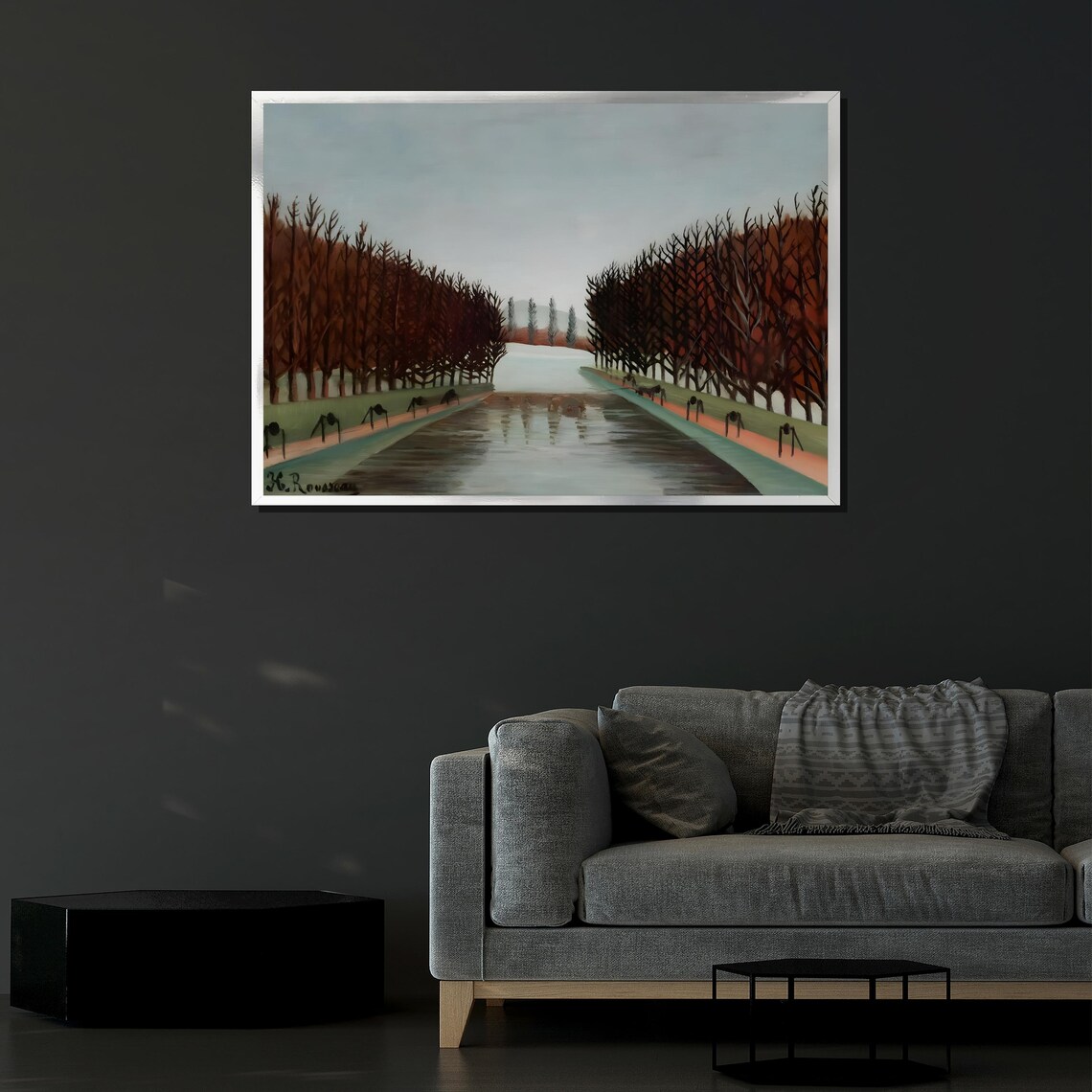 Henri Rousseau The Alley Tree Lined Canal Path Walkers Naive Poster - Image 4