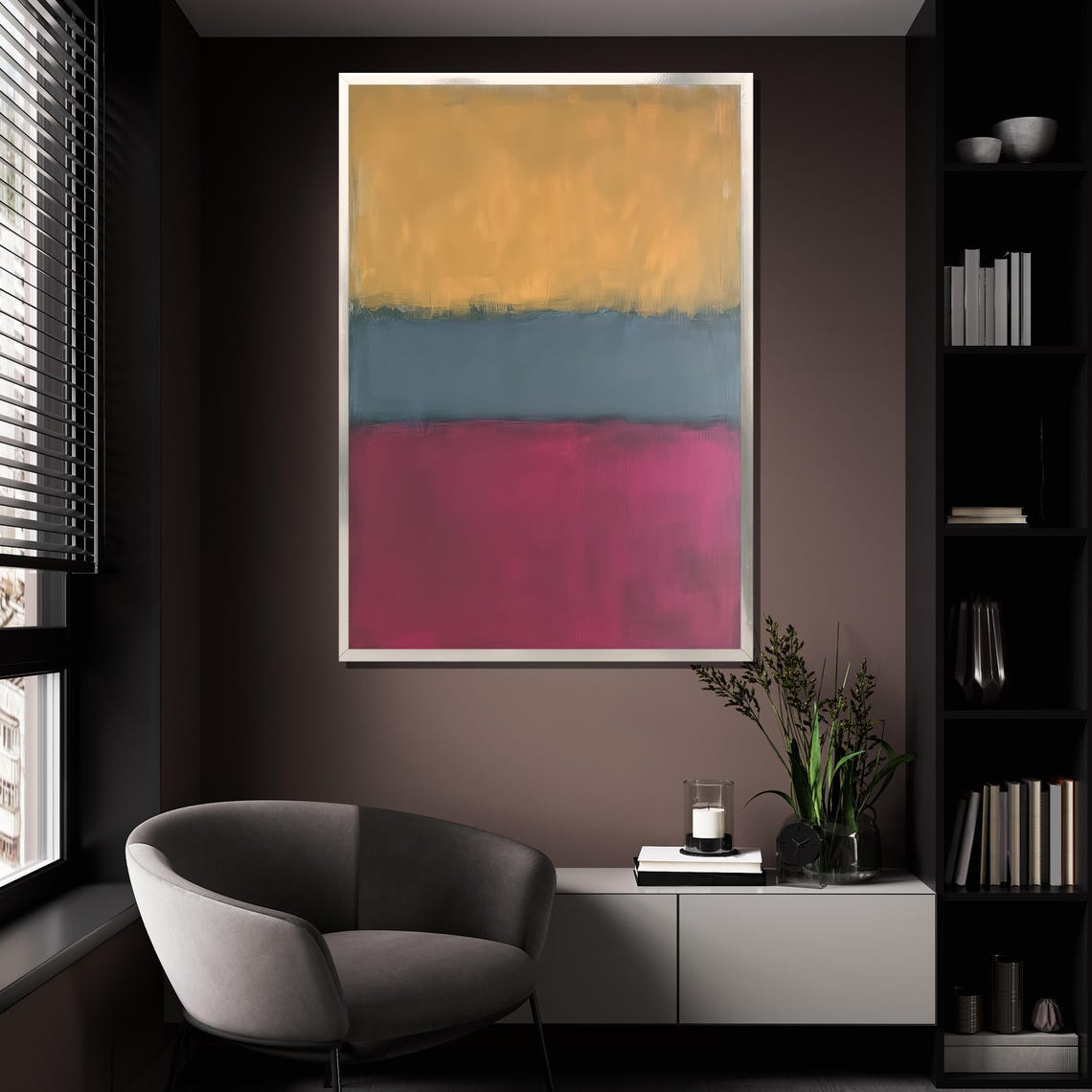 Mark Rothko Yellow Blue Pink Trio Color Field Abstract Print - Image 4