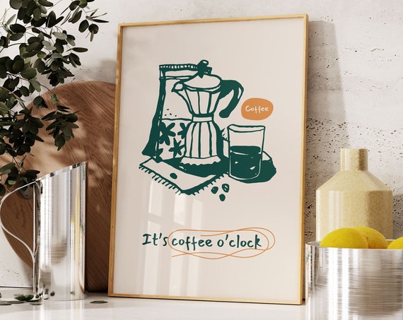 Kitchen Wall Art Coffee Poster Print Retro Food Poster Kitchen Decor Drink Poster Food Poster Restaurant Wall Art
