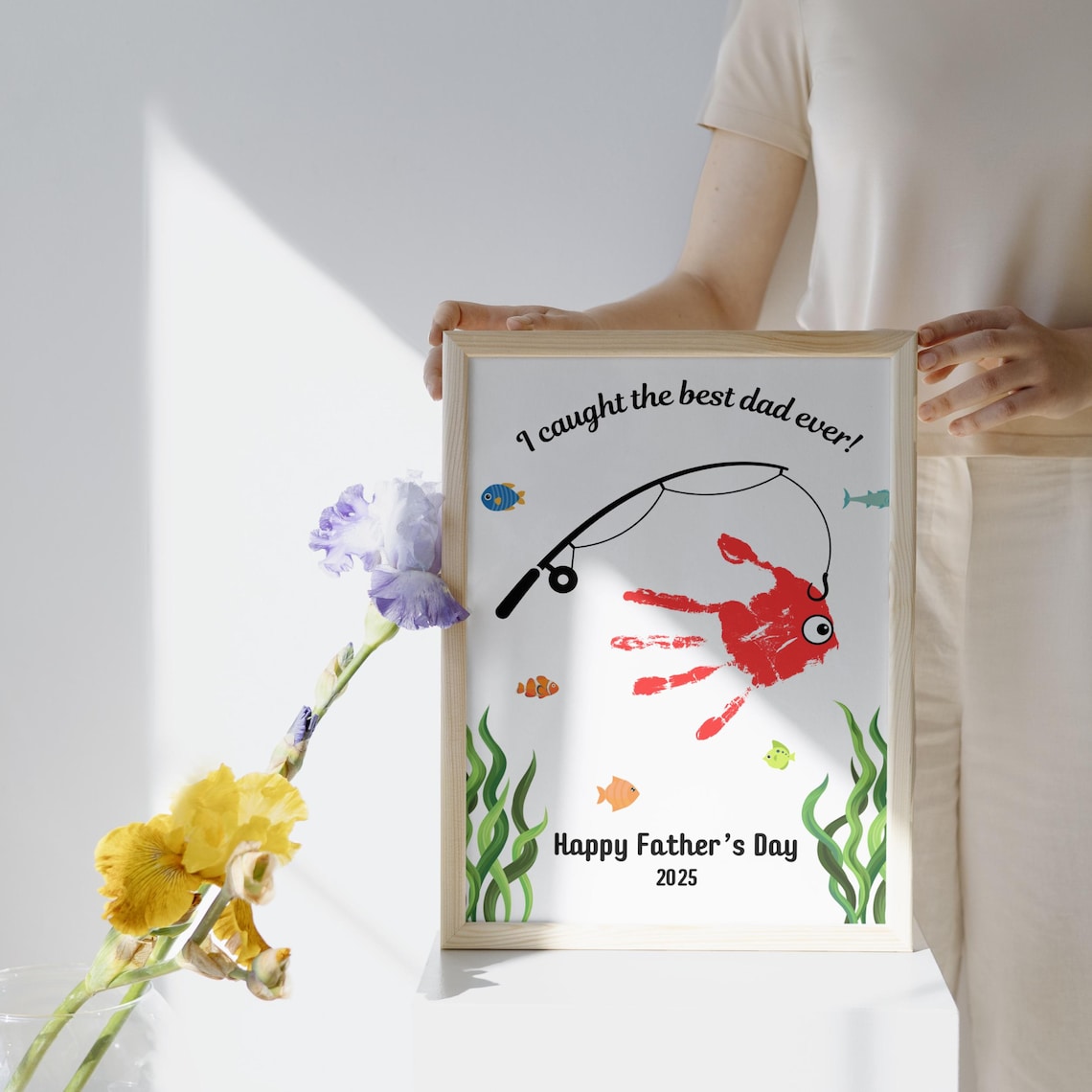 Father's Day Handprint Craft Gift for Dad, Poster - Image 2