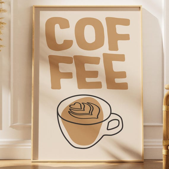 Coffee Poster Minimalist Morning Brew Typography A2 A3 A4 1824 In Kitchen Wall Art Instant