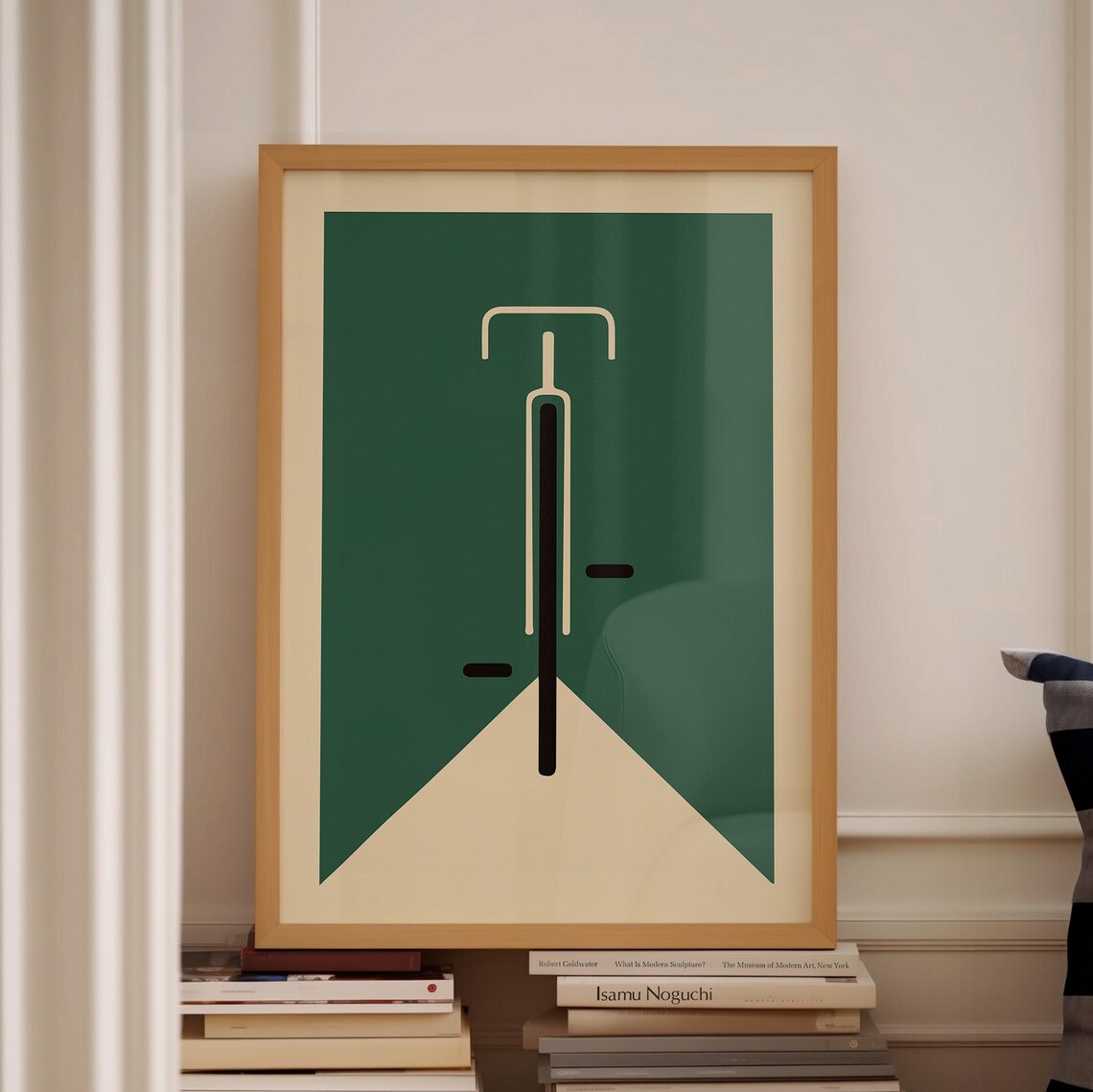 Green Bauhaus Abstract Bicycle Minimalist Geometric Cycling Art Poster