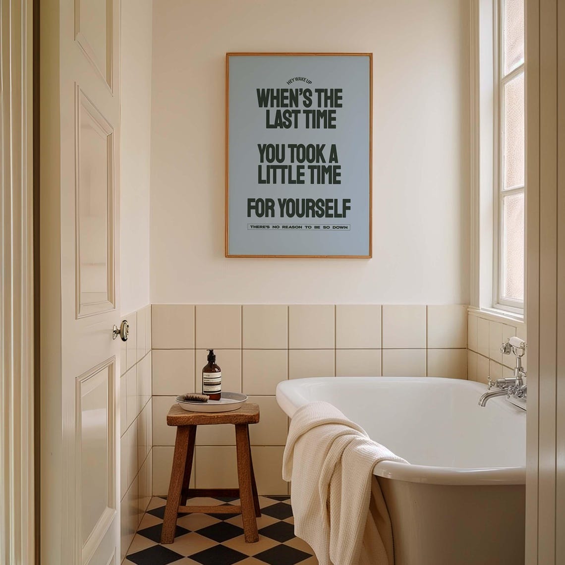 Take Time for Yourself Self Care Quote Poster Blue Typography - Image 2