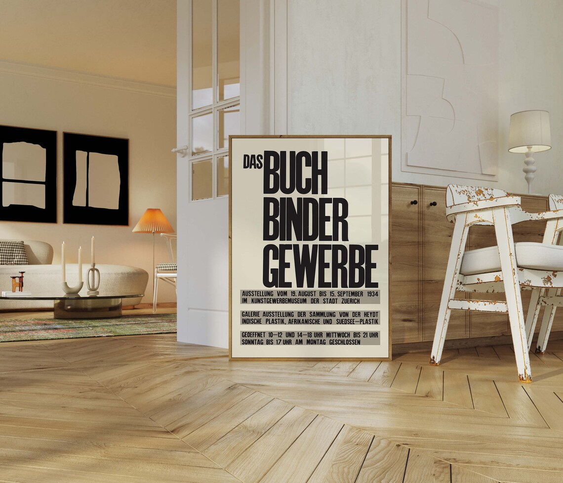 Das Buch Binder Gewerbe 1934 Zurich Bookbinding Exhibition Poster - Image 3