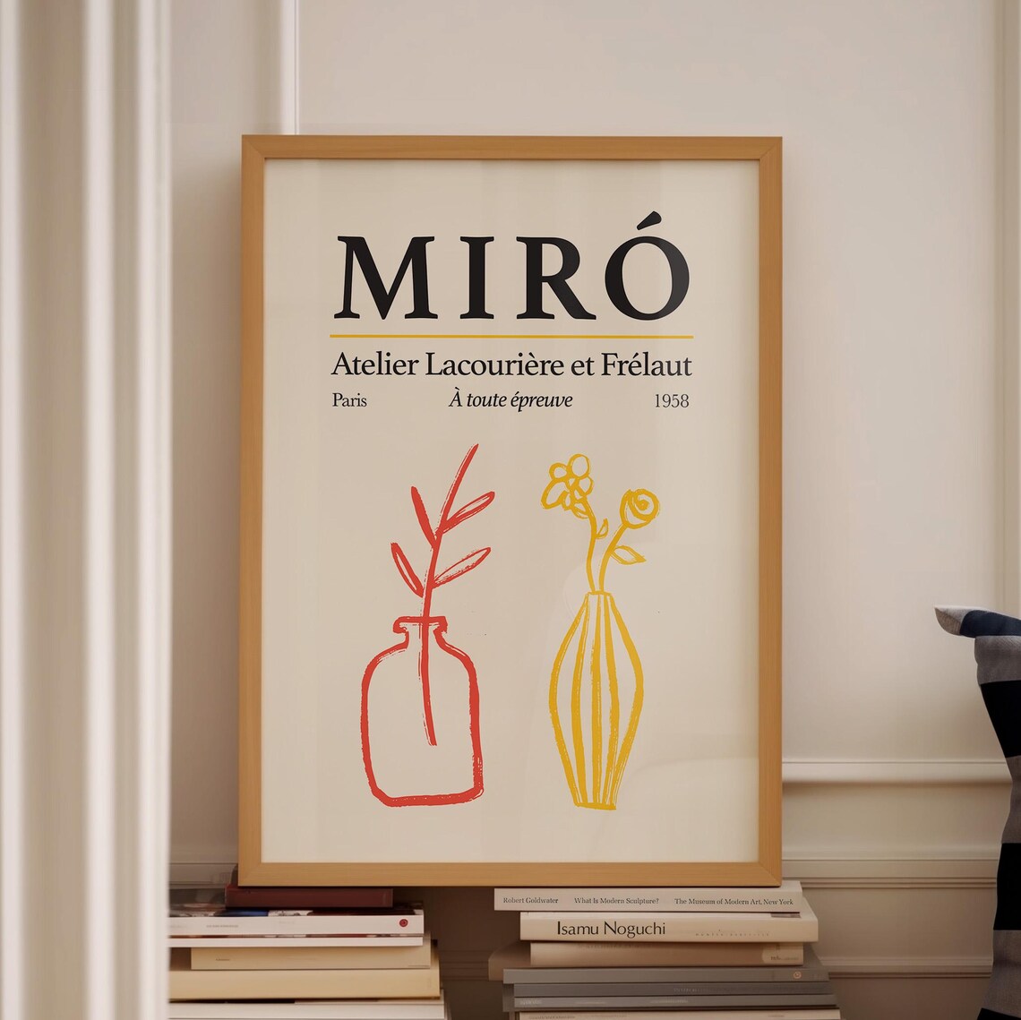 Miro Atelier Lacouriere et Frelaut Paris 1958 Vase Line Art Poster