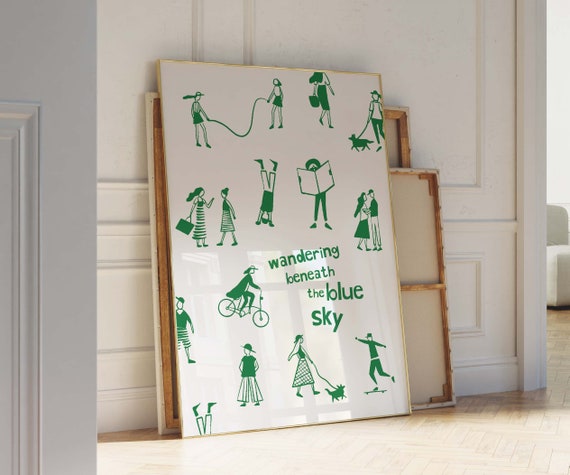 Trendy Green Print Green Illustration Simple Green Poster Exhibition Poster Printed Poster Above Bed Decor Green Art